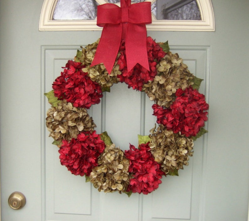 Christmas/Holiday Wreath Wreath for Christmas/Holiday Door Christmas/Holiday Hydrangea Wreath image 2