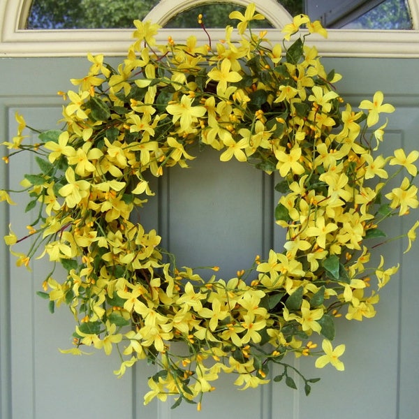 Spring Wreath - Spring Forsythia Wreath - Wreath for Door