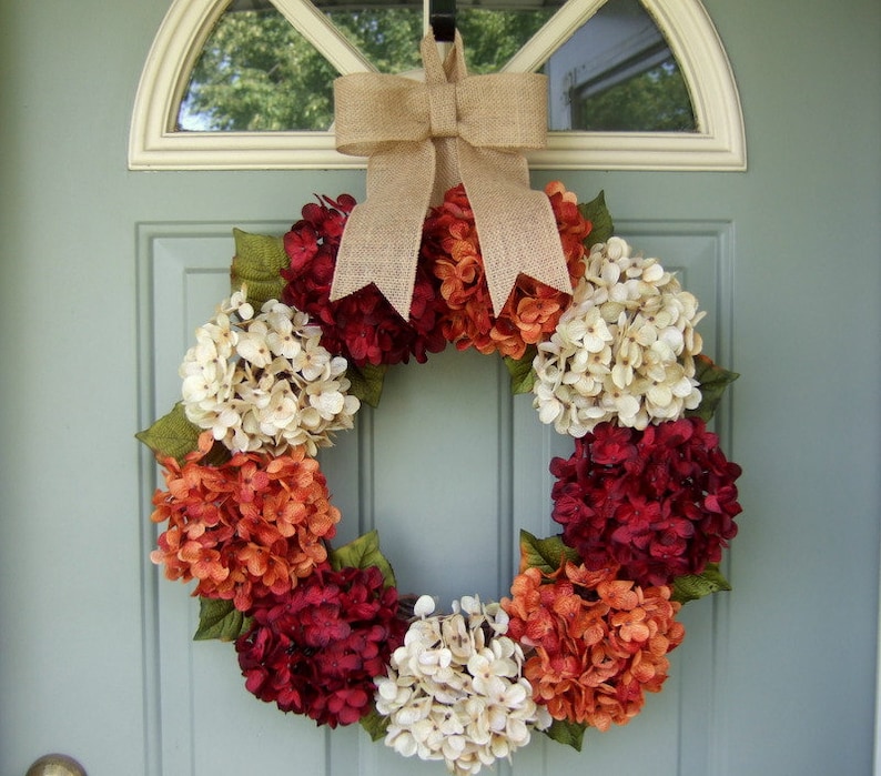 Fall Wreath Fall Hydrangea Wreath Fall Hydrangea Door Wreath image 2