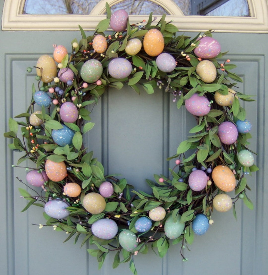 Easter Wreath  Easter Door Wreath  Easter Egg Door Wreath