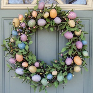 Easter Wreath - Easter Door Wreath - Easter Egg Door Wreath