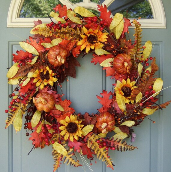 Fall Wreath Fall/Autumn Wreath Fall Door Wreath | Etsy