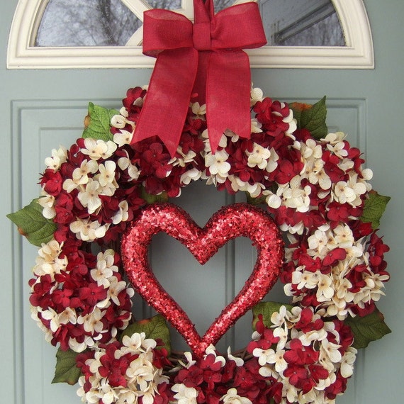 Valentine Wreath Valentine Door Wreath Heart Wreath Etsy