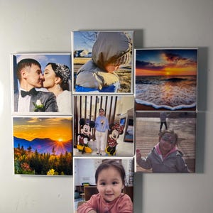 Regalo personalizado: 6 imanes con foto personalizados de 2,5 x 2,5 cm. Ideal para cumpleaños, fiestas, parejas, neveras, invitaciones de boda.