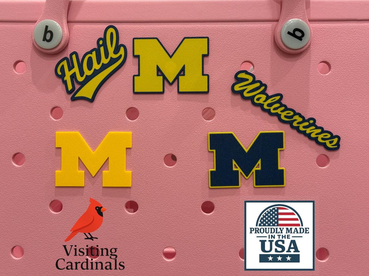 University of Michigan Bogg Bag Charms, U of M Bag Tags, Football Tailgate Accessories, School Spirit, Beach Bag Charm, Bogg Button