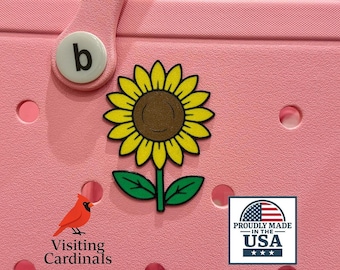 Sunflower Bogg Bag Charm, Bogg Bag Tags, Bogg Bag Accessories, Beach Bag Charms, Pool Bag Charms, Beach Bag Accessories, Bogg Bag Buttons