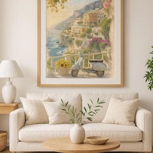 Amalfi Coast Print: Italian Seaside Landscape, Coastal Europe (Digital Download)