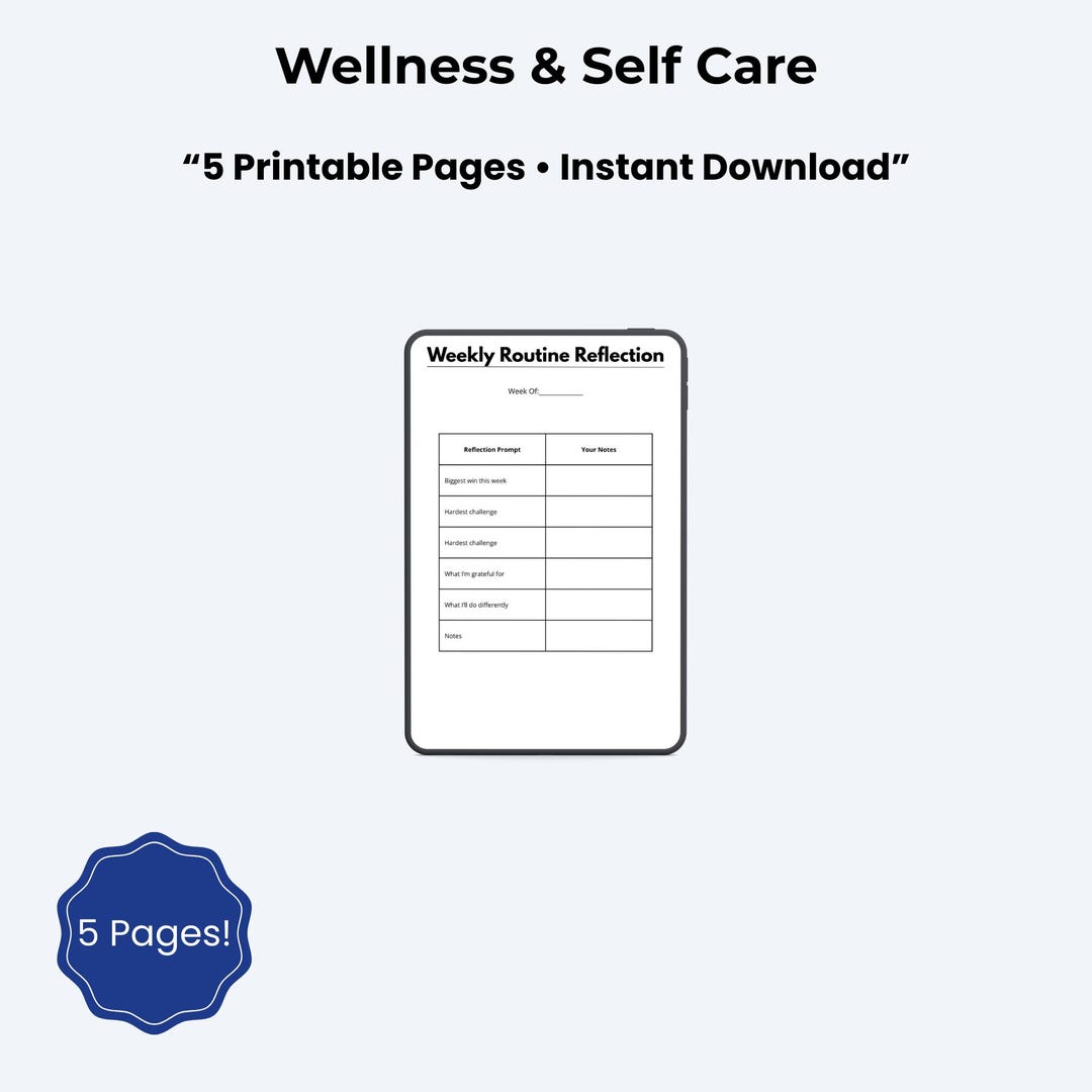 Self Care Planner Printable – Wellness Planner for Daily Balance ...