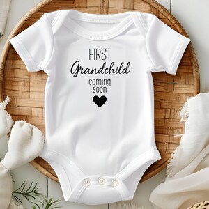 Custom Babysuit Personalized First grandchild coming soon For Baby Girl Baby Boy