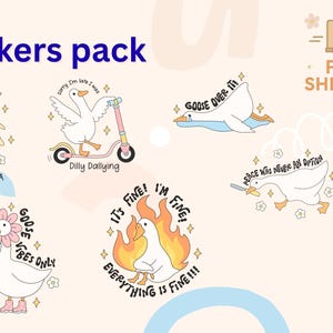 Silly Goose Sticker Pack: Funny Animal Decals  Laptop, Water Bottle
