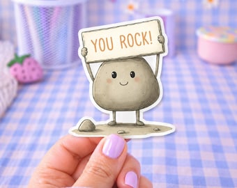 You Rock Sticker – Cute Rock Pun, Uplifting Vinyl Decal
