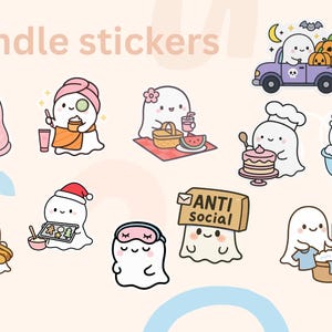 Cute Ghost Sticker Bundle Kawaii Spooky Ghosts Vinyl Decals Pastel Aesthetic Waterproof Stickers 2.5 Inch for Laptop Water Bottle&quot;