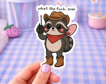 Cowboy Raccoon Sticker | Funny Sarcastic Animal Vinyl Decal