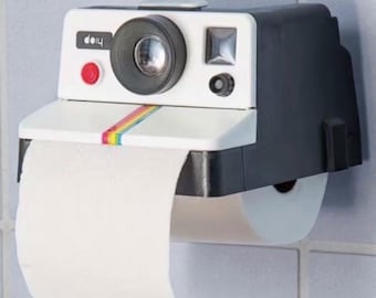 Instant Camera Toilet Paper Holder, Polar-Style Tissue Box Cover, Fun Bathroom Decor, Photography Lover Gift, Quirky Wall Mount Dispenser