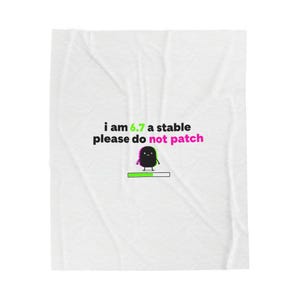 6.7 a stable, please do not patch Plush Blanket | absurdist meme, minimalist type