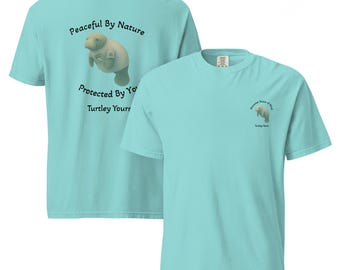 Turtley Yours Save the Manatee Conservation T-Shirt – Eco-Friendly – Comfort Colors Unisex Heavyweight Tee