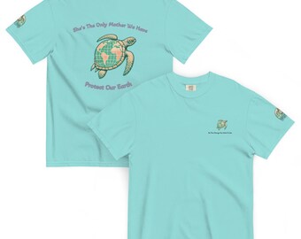 Camiseta Sea Turtle Earth: Camiseta ecológica con colores cómodos