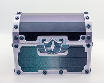 Galaxy Treasure Chest with Lightning Bolt Sliding Lock & Hidden Removeable Shelf