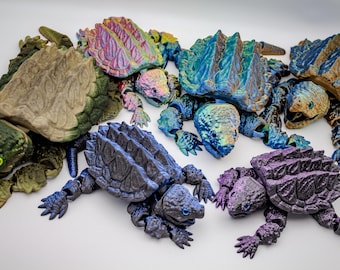 関節可動式スッポン型フィジェットトイ、色が変わるリアルなフレキシブル爬虫類フィギュア