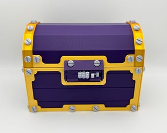 ロイヤルダークパープル宝箱（コンビネーションロックと隠し棚付き）