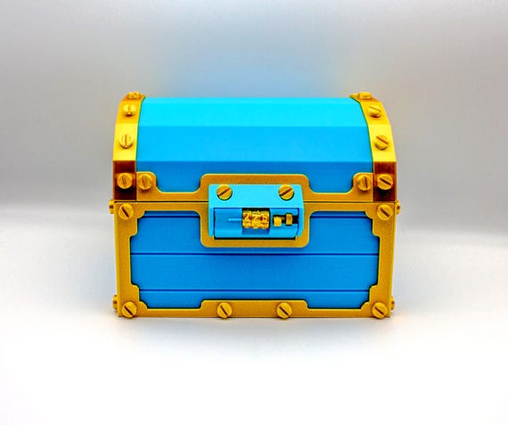 Clash Royale Golden Treasure Chest with Combination Lock & Hidden Shelf
