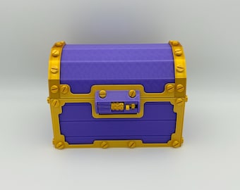 ロイヤルラベンダーパープルの宝箱（コンビネーションロックと隠し棚付き）