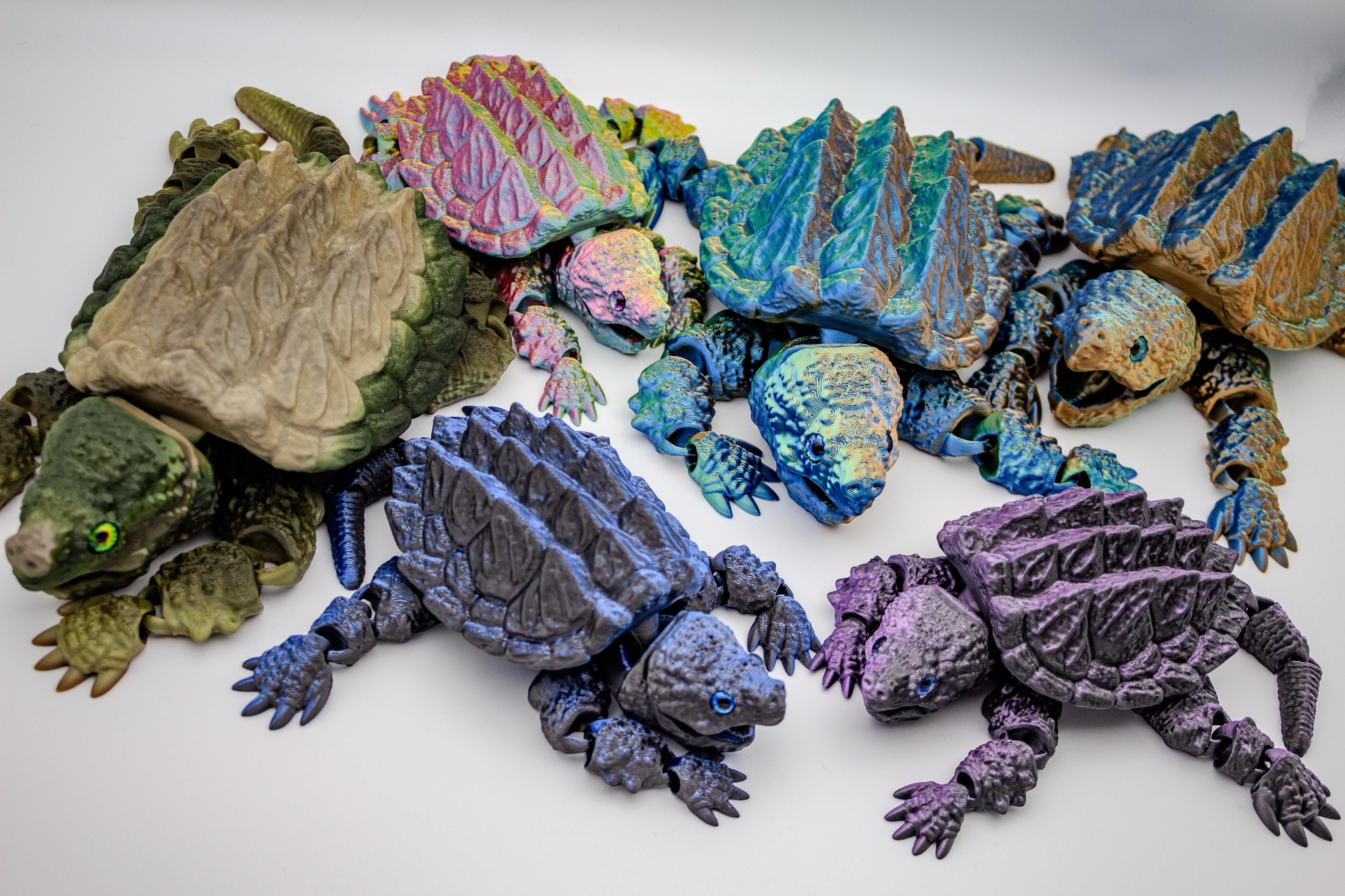 Articulated Snapping Turtle Fidget Toy, Color Shifting Realistic