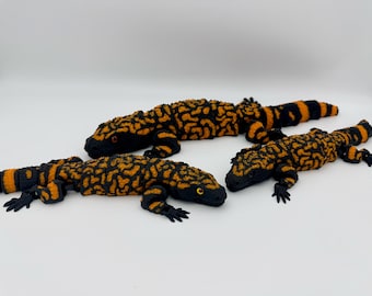 関節可動式ドクトカゲのおもちゃとディスプレイモデル – ガラス製の目を備えたリアルなデザイン