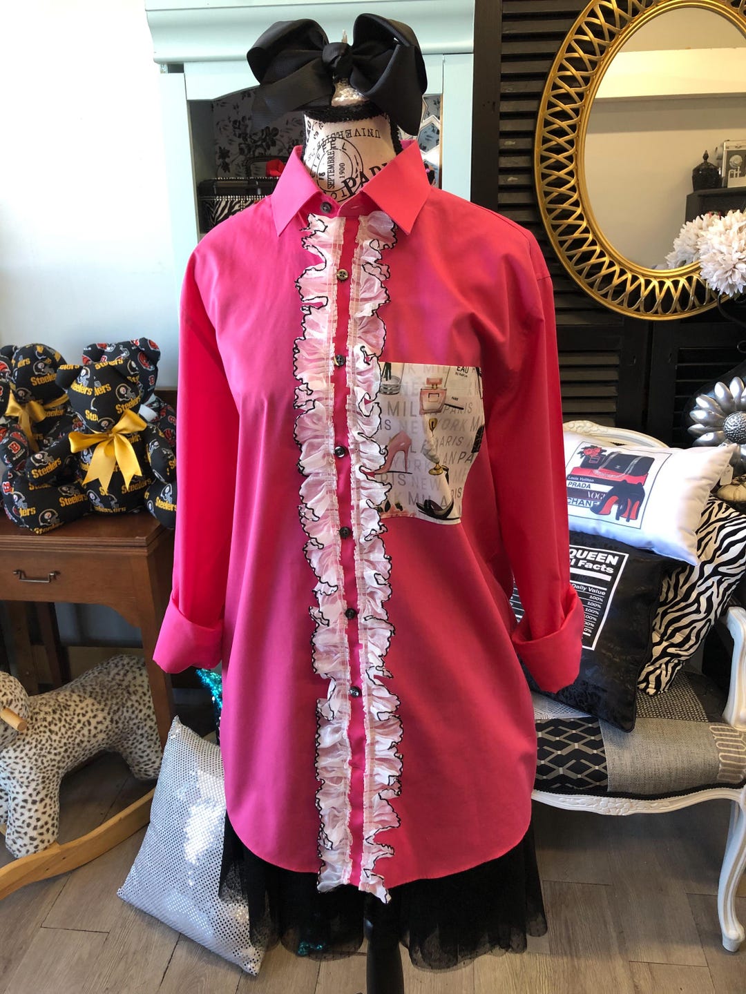 Pink Redesigned Men's Dress Shirt - Etsy