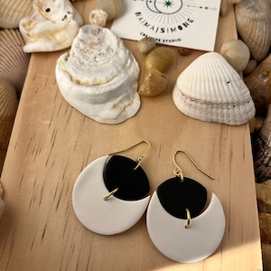 Black and White Polymer Clay Earrings | Dangle Earrings | Statement Earrings