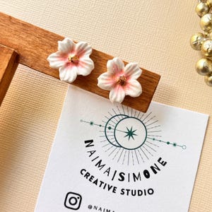 Cherry blossom flower stud earrings, spring, wedding, everyday earrings