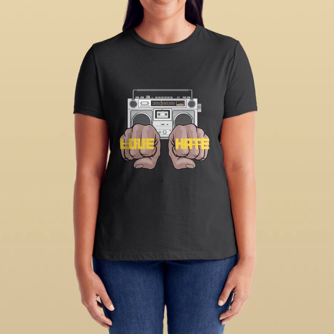 LOVE HATE T-shirt, Do the Right Thing, 90s Movies, Hip Hop, Spike