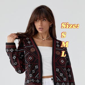 Black Jacket with Ukrainian Embroidery | Elegant & Stylish Vyshyvanka | Perfect for Office, Work   Special Occasions | Size: S, M