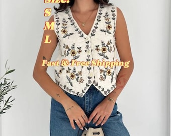 Conjunto de chaqueta y top con bordado ucraniano: blazer estilo bohemio con cuello anudado y exquisito bordado, pieza de diseñador, un regalo elegante y cultural.