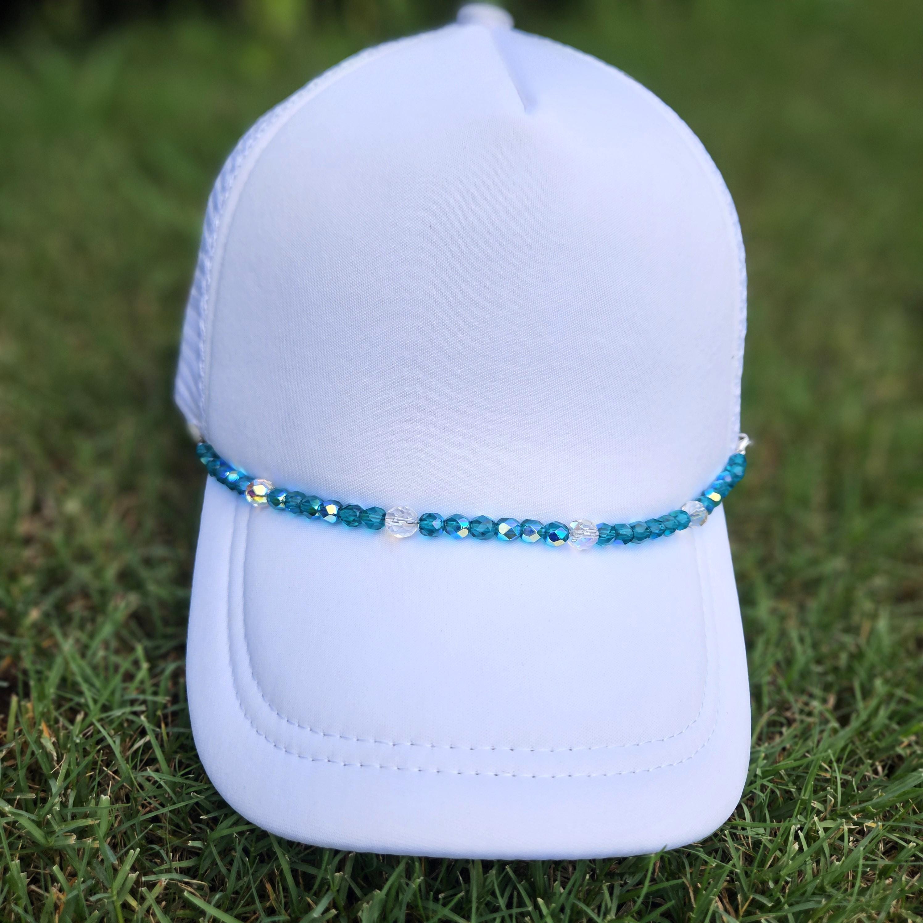 Blue and White TX Trucker Hat with Chain Trucker Hat Chain and Charms - Desert – The Feisty Bull Boutique main image 2