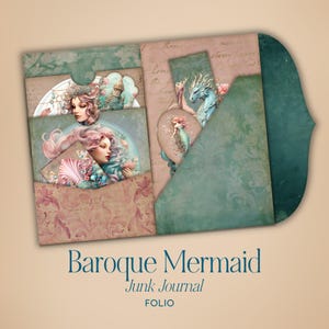 Baroque Mermaid Junk Journal Folio Packet | Ocean Life Printable Vintage Folio Kit | Ephemera and Pockets | Instant Download for Scrapbooks