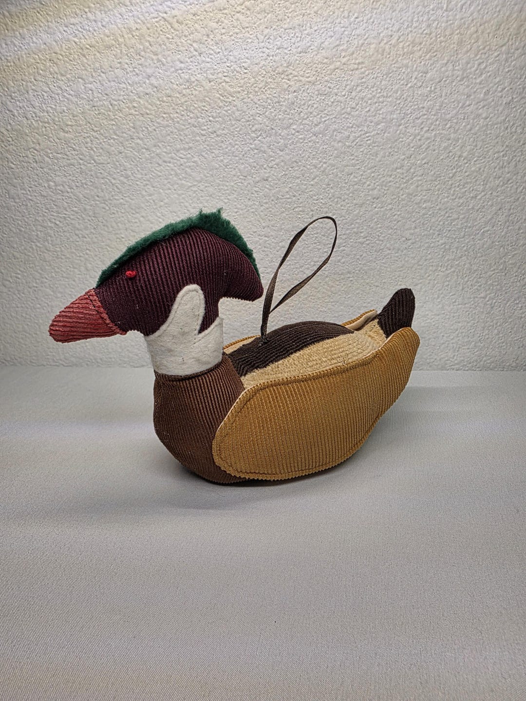 Rustic Plush Vintage Duck Plush Ornament Rustic Corduroy Mallard Decor Handmade ...