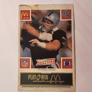 コレクターズヴィンテージマクドナルドフットボールカード#75ハウィーロングNFLレイダース1986ノスタルジアキッドユニークなユニークなギフトオールドクラシックおばあちゃん