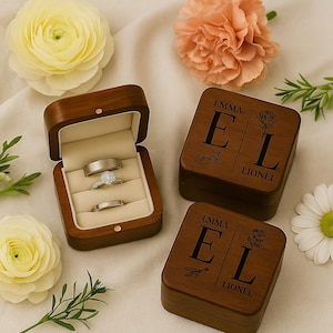Ringkasten mit Gravur, Ringkasten Holz, Ringschatulle Verlobungsring, Ringkasten für Frauen, Geschenk für sie, Geschenk für sie