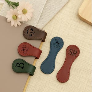 Marcapáginas de cuero personalizado, marcapáginas magnético personalizado, bonito marcapáginas, regalo para amantes de los libros, regalo para profesores, regalo de aniversario para ella
