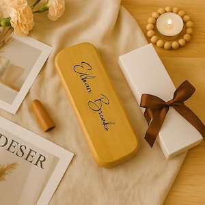 Personalized Engraved Wooden Pen Set, Custom Wooden Pen and Case, Graduation Gift for Students, Christmas Gift For Class, Birthday Gift