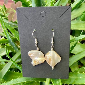 Mother of Pearl Shell Earrings: Handmade Boho Coastal Jewelry