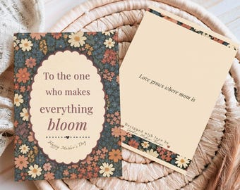 Printable Mother’s Day Card | Minimalist Digital Card | 4x6 & 5x7 Instant Download | DIY Greeting Card for Mom
