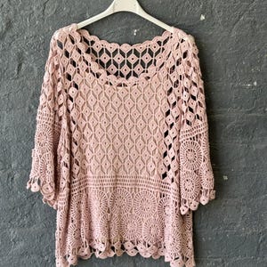 Ladies 2 Piece Crochet Lace Top with Inner, Poncho Blouse Summer Top, Beach Cover Up, Festival Outfit, Crochet tops for women UK 8-14