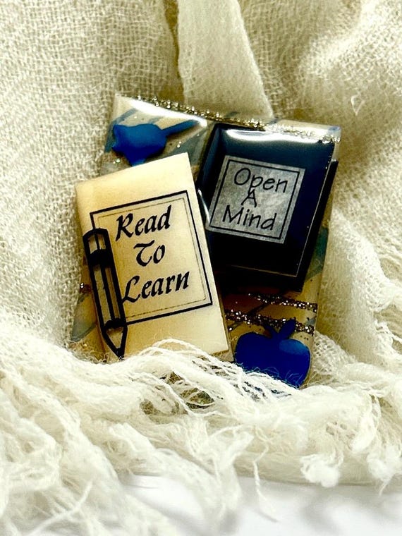Lucinda signed limited edition "Read To Learn" book-themed collectible brooch.