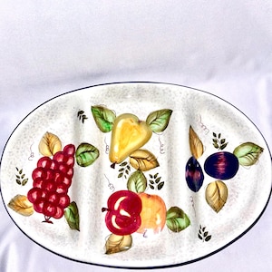Vintage Oneida Fruir 3-Part Oval Divided Server