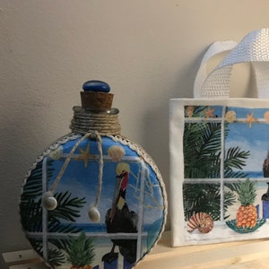 Decorative Beach Bottle - Ocean Pelican
