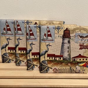 Coaster Set: Lighthouse Scene