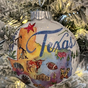 Texas State Christmas Tree Ornament: 4&quot; Holiday Decor