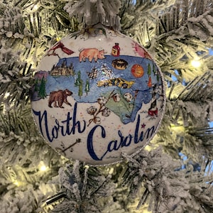 North Carolina State Christmas Tree Ornament, Christmas Decor, Christmas Gifts